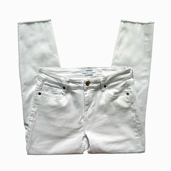 Pistola Audrey White Raw Hem Skinny Jeans Size 28 - Picture 4 of 9